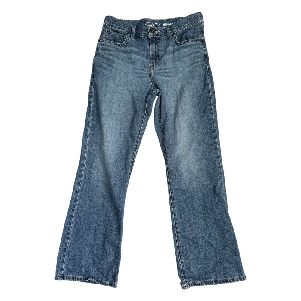 The Childrens Place Boys Husky Bootcut Jeans Medium Wash Denim Pants‎ 12 Husky